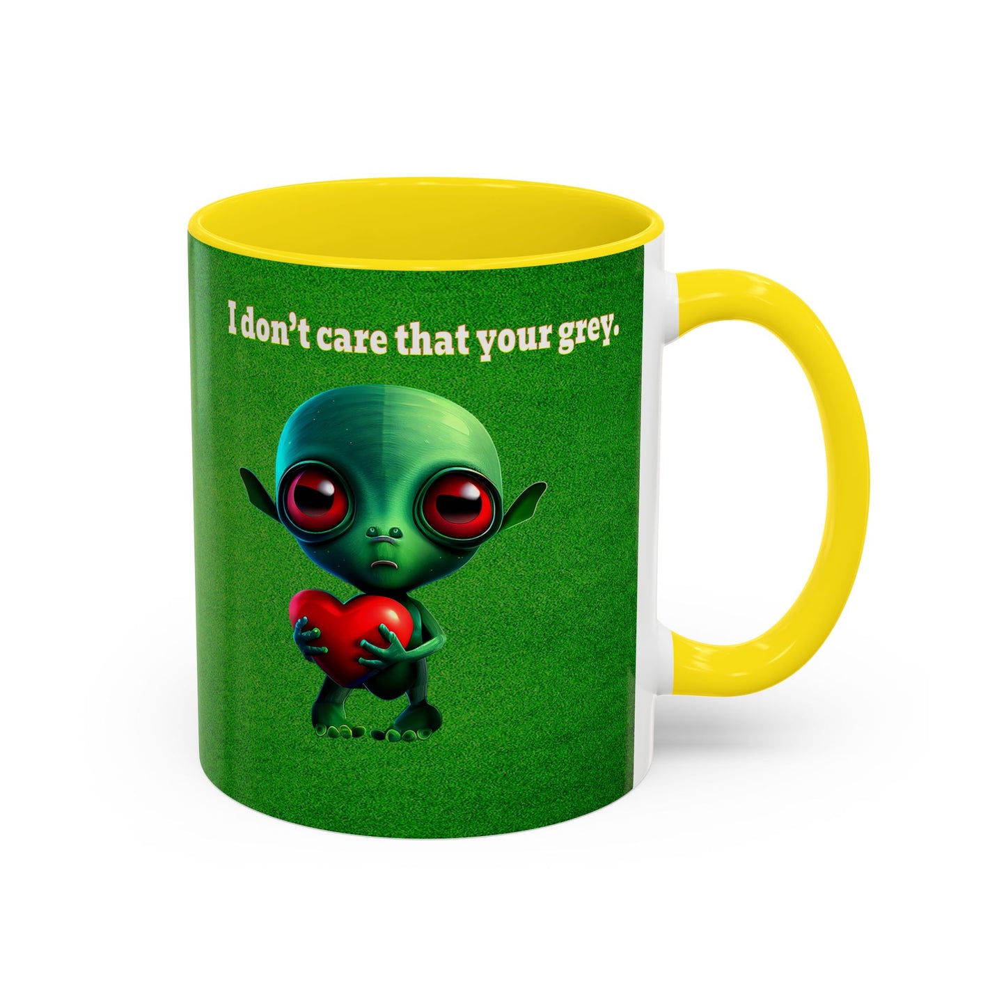 I don't care that your grey - Accent Mug (green turf)
