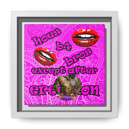 hoes b4 bros - framed canvas art (pink swirl)