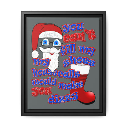 santa's shoes - framed canvas art (dark grey)