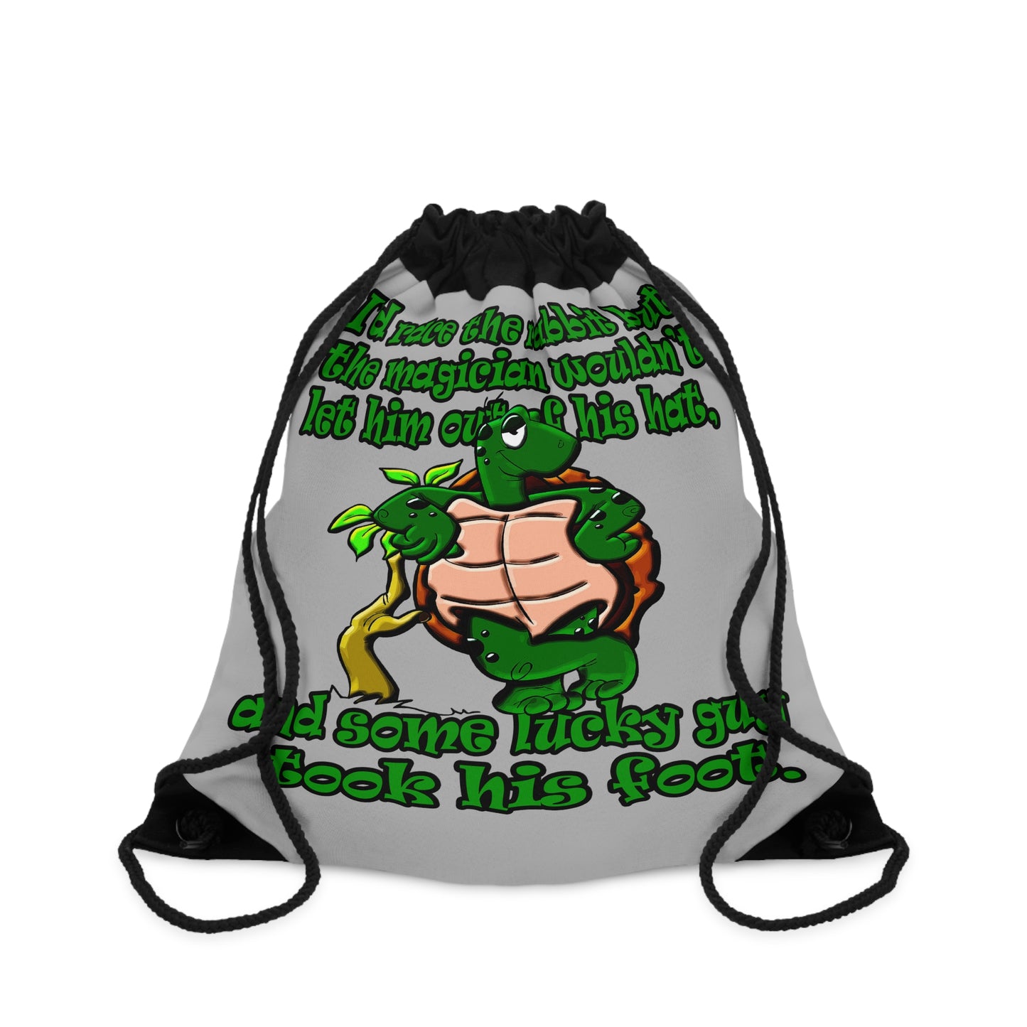 turtle race - Drawstring Bag (light grey)