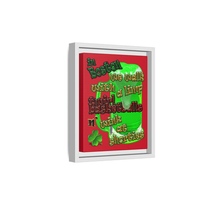 celtics logo - framed canvas art (dark red)