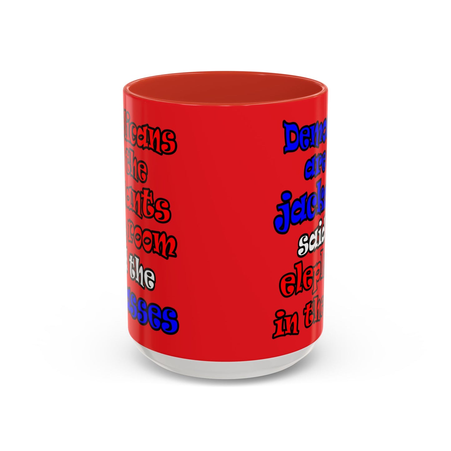 donkeys and elephants - Accent Mug (red)