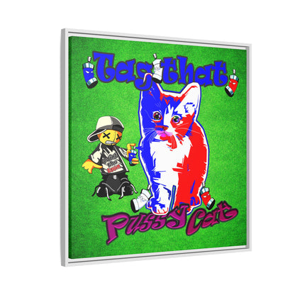 tag that - framed canvas art (green turf)