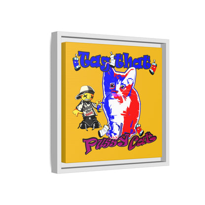 tag that - framed canvas art (yellow)