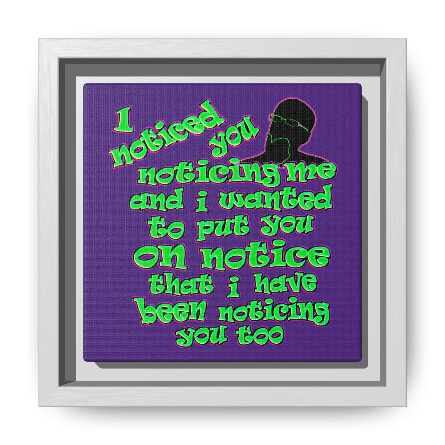 noticed you noticing - framed canvas art (purple)