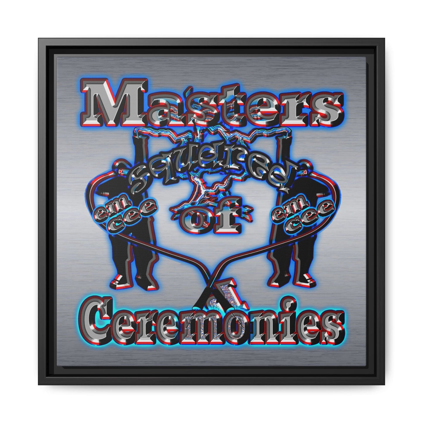 em cee squared - framed canvas art (brushed nickel)