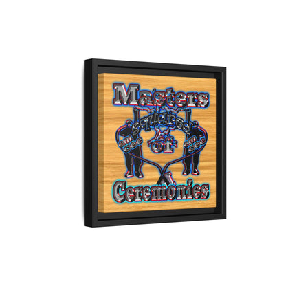 em cee squared - framed canvas art (butterscotch wood finish)