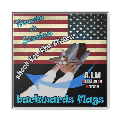 shoot for the stars - framed canvas art (black)