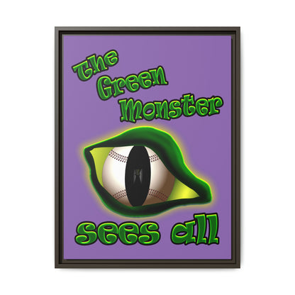 green monster - framed canvas art (light purple)