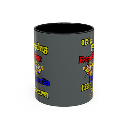 popping like popcorn - Accent Mug (dark grey)