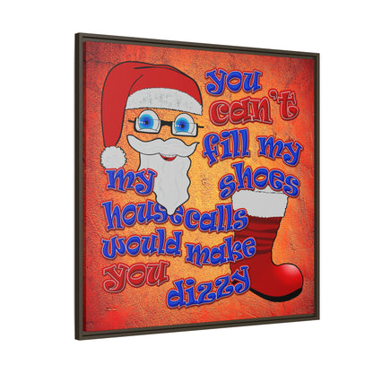 santa's shoes - framed canvas art (burnt orange)