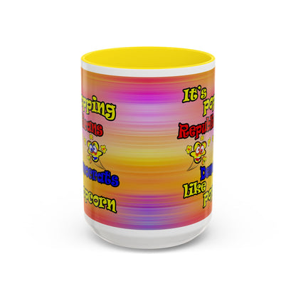 popping like popcorn - Accent Mug (color blur)