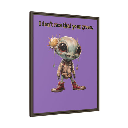 I don't care that your green - framed canvas art (light purple)