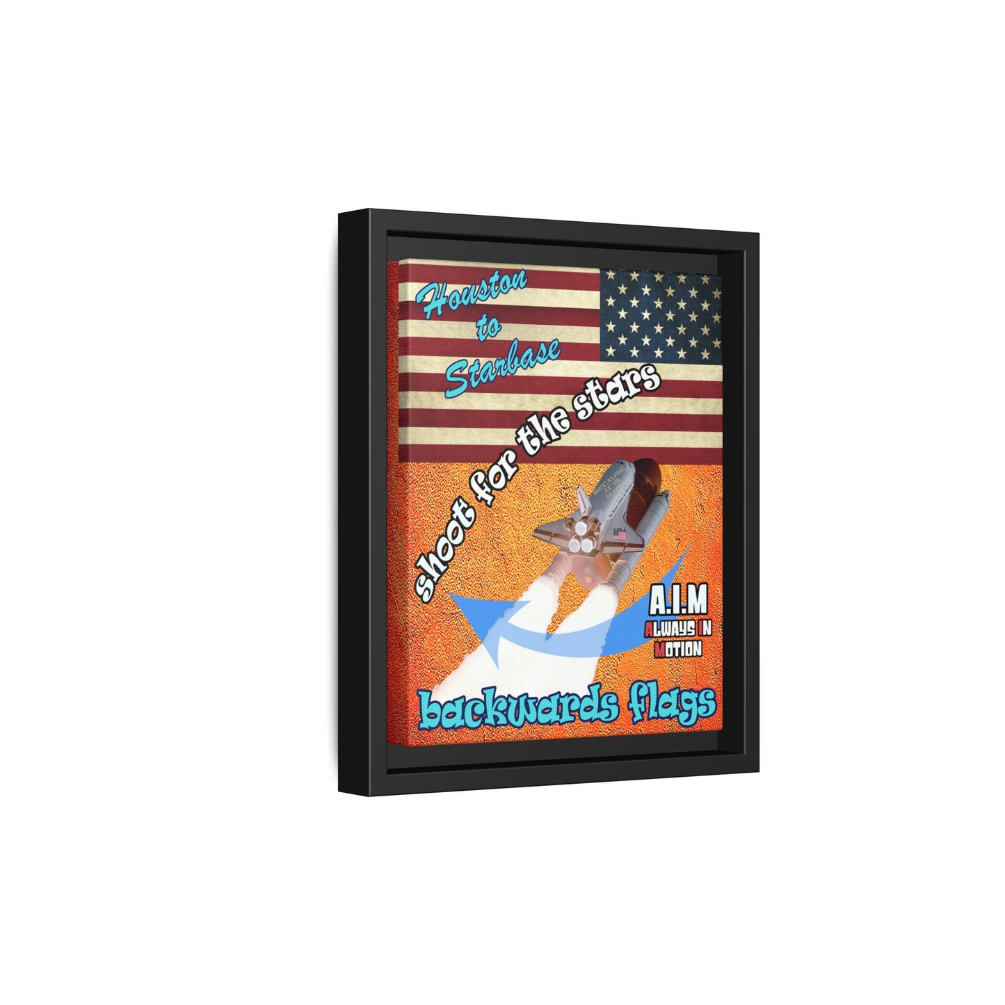 shoot for the stars - framed canvas art (burnt orange)