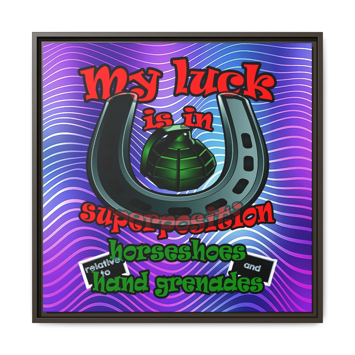 my luck - framed canvas art (purple wave)