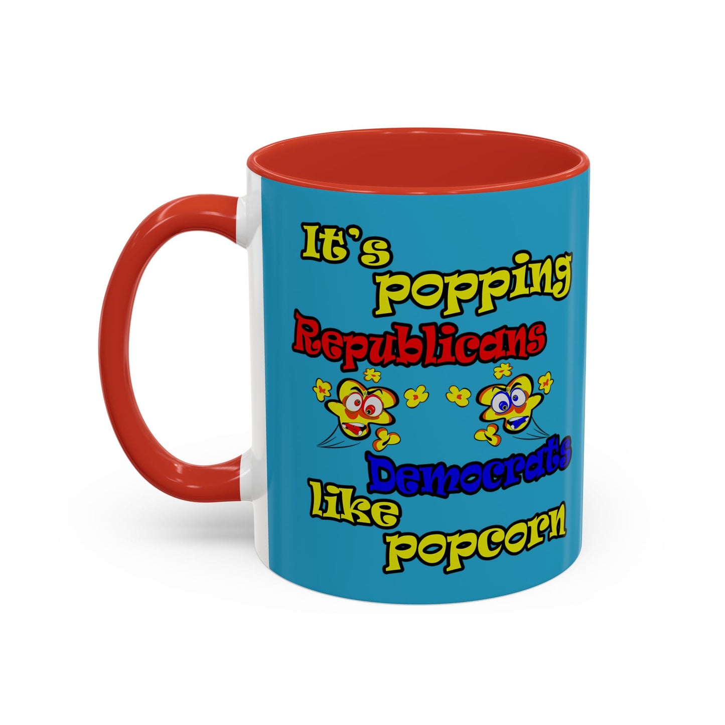 popping like popcorn - Accent Mug (turquoise)