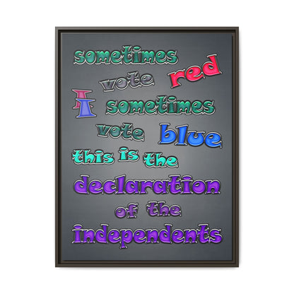 declaration of the independents - framed canvas art (grey-light grey)