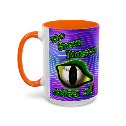 green monster - Accent Mug (purple wave)