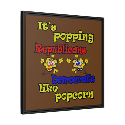 popping like popcorn - framed canvas art (brown)