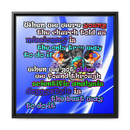 doggystyle - framed canvas art (blue-white wave)