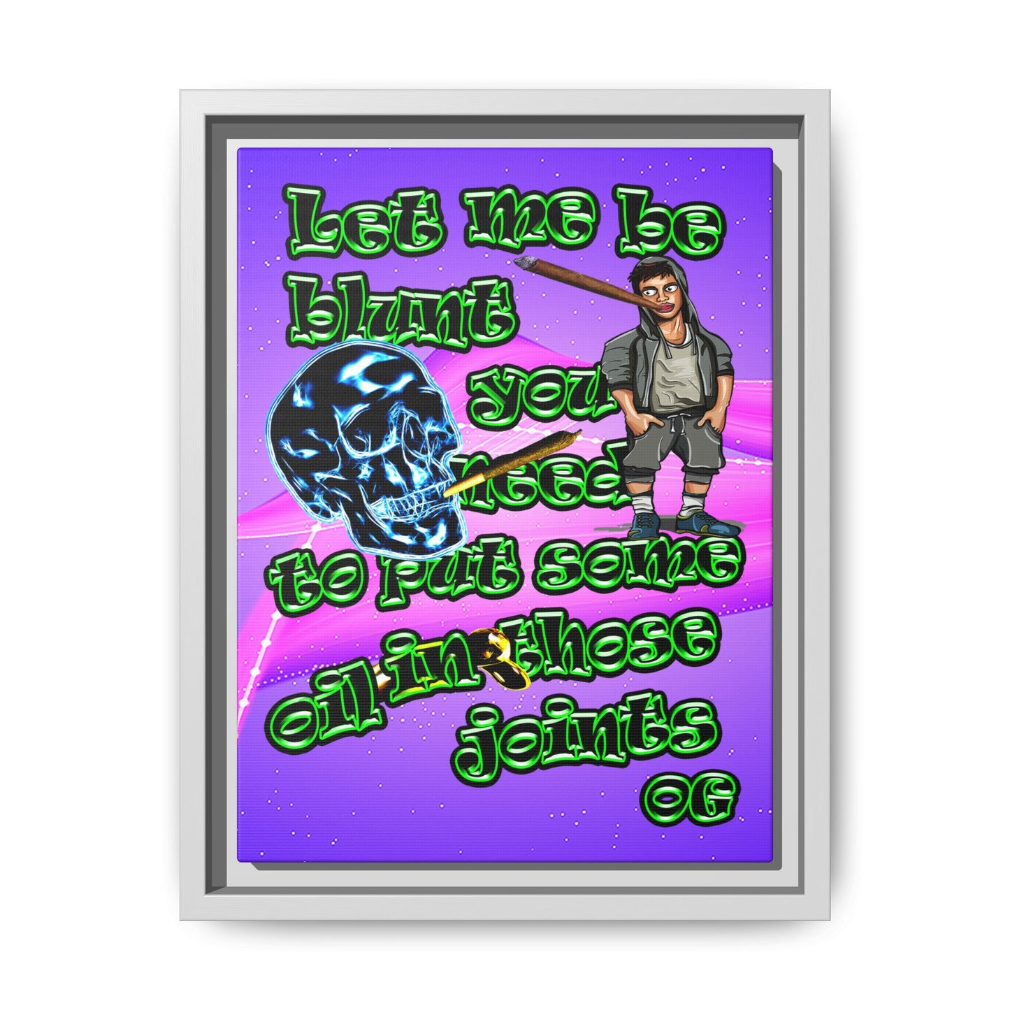 og - framed canvas art (purple-pink wave)
