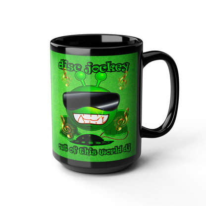 disc jockey - Black Mug (green turf)