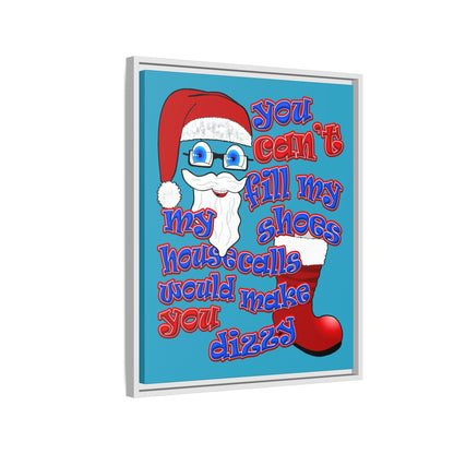 santa's shoes - framed canvas art (turquoise)
