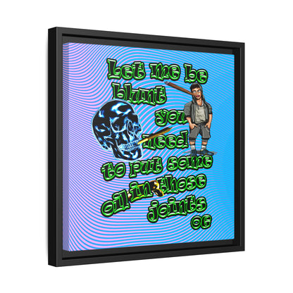 og - framed canvas art (light blue-purple wave)