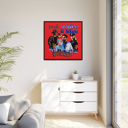rw&b lives matter - framed canvas art (red)