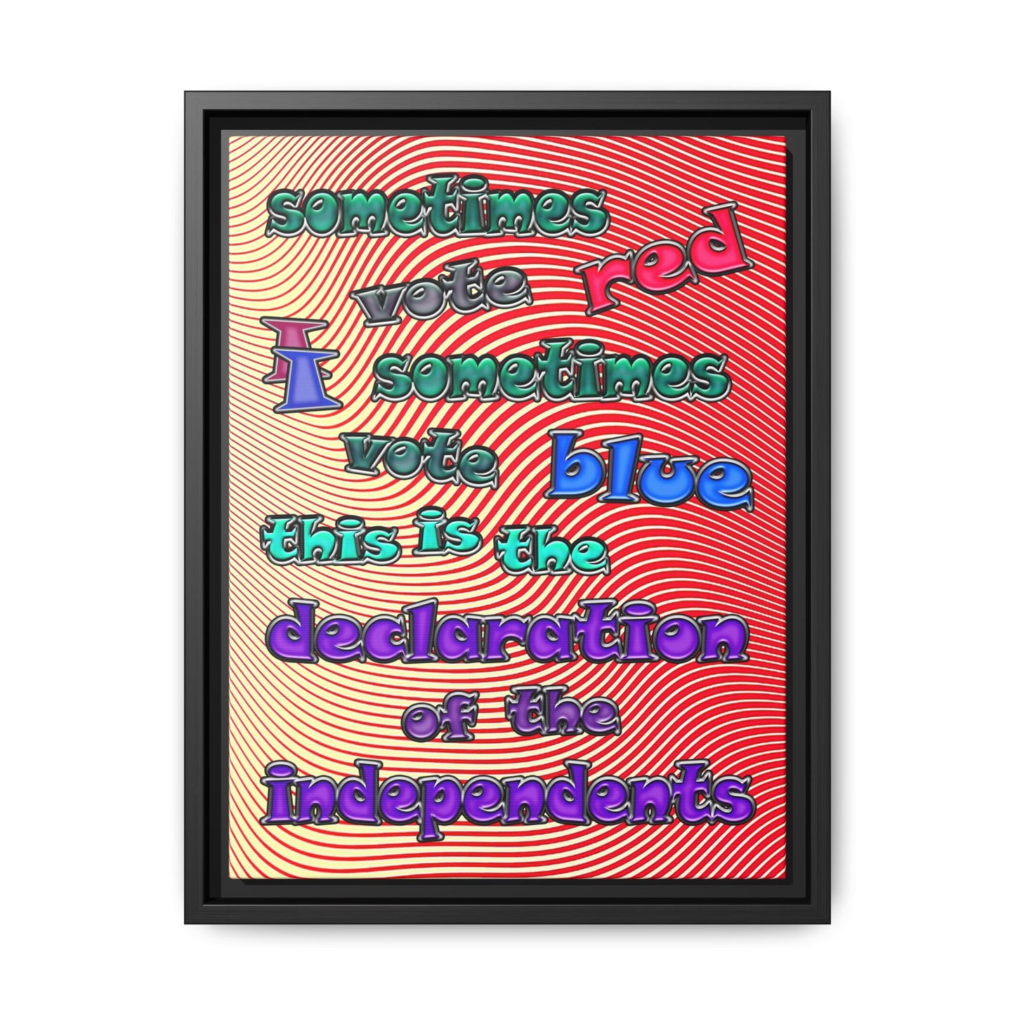 declaration of the independents - framed canvas art (yellow-orange wave)