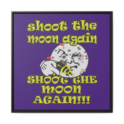 shoot the moon again - framed canvas art (purple)