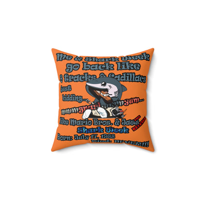 shark week - Spun Polyester Square Pillow - (crusta)
