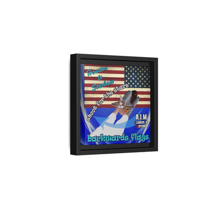 shoot for the stars - framed canvas art (blue-white wave)