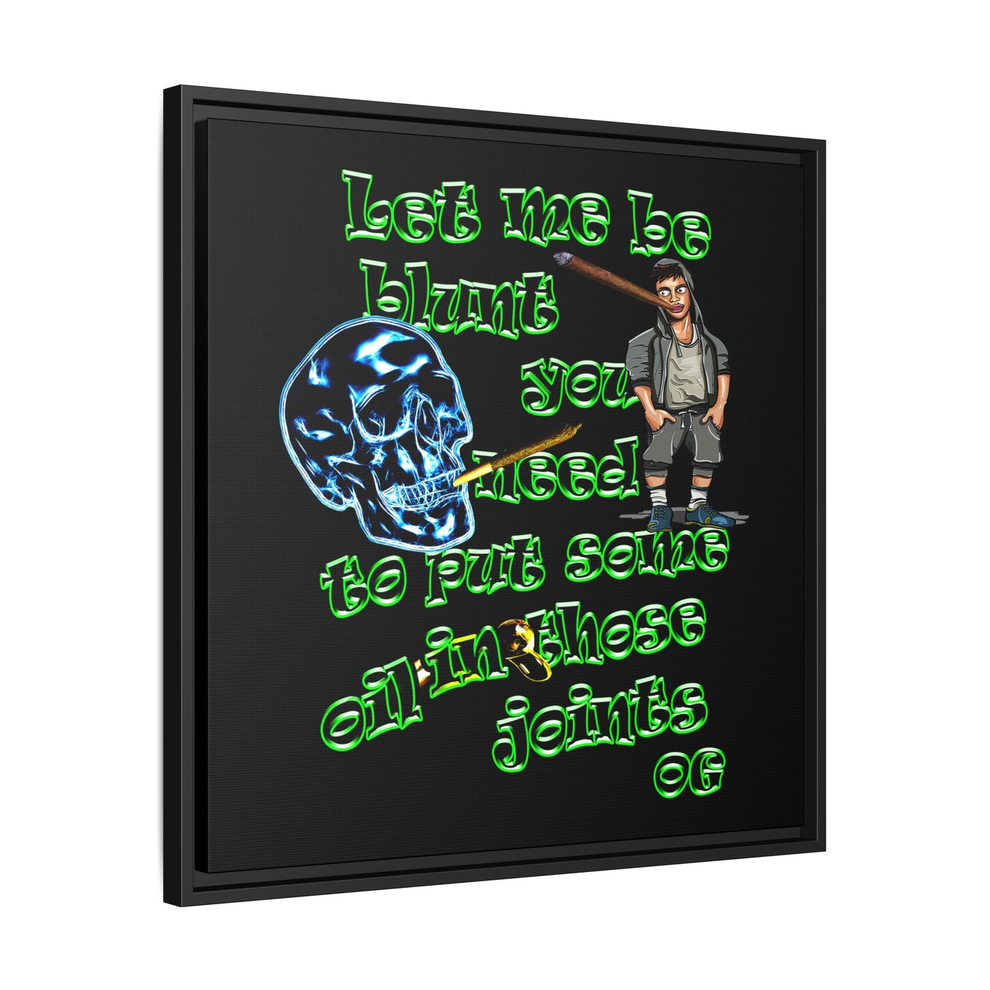 og - framed canvas art (black)