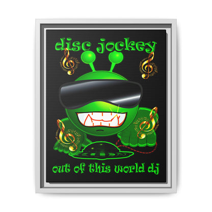 disc jockey - framed canvas art (black)