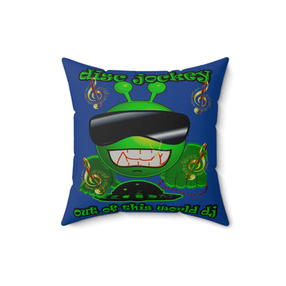 disc jockey - Faux Suede Square Pillow - (dark blue)