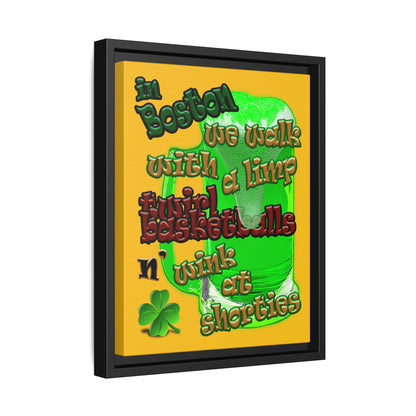 celtics logo - framed canvas art (yellow)