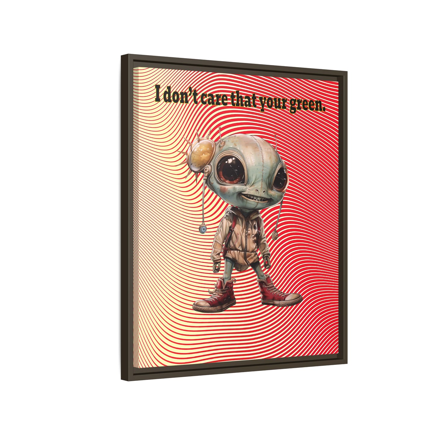 I don't care that your green - framed canvas art (yellow-orange wave)