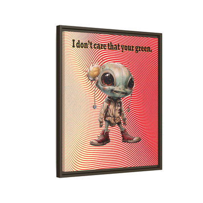 I don't care that your green - framed canvas art (yellow-orange wave)