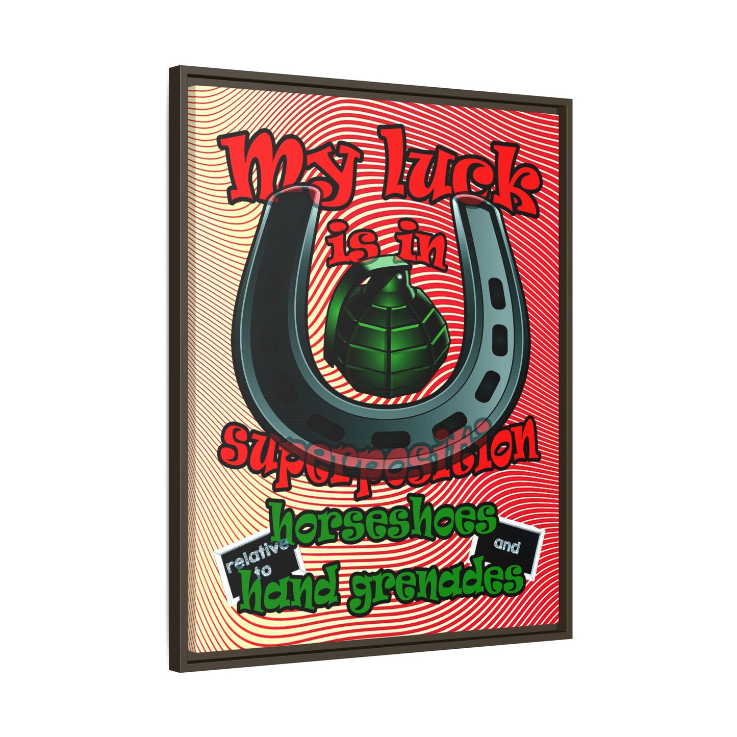 my luck - framed canvas art (yellow-orange wave)