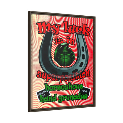 my luck - framed canvas art (yellow-orange wave)