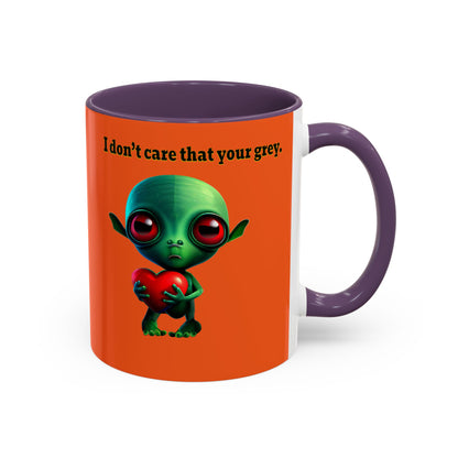I don't care that your grey - Accent Mug (orange)