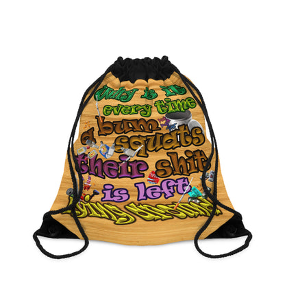 the bum's shit - Drawstring Bag (butterscotch wood finish)