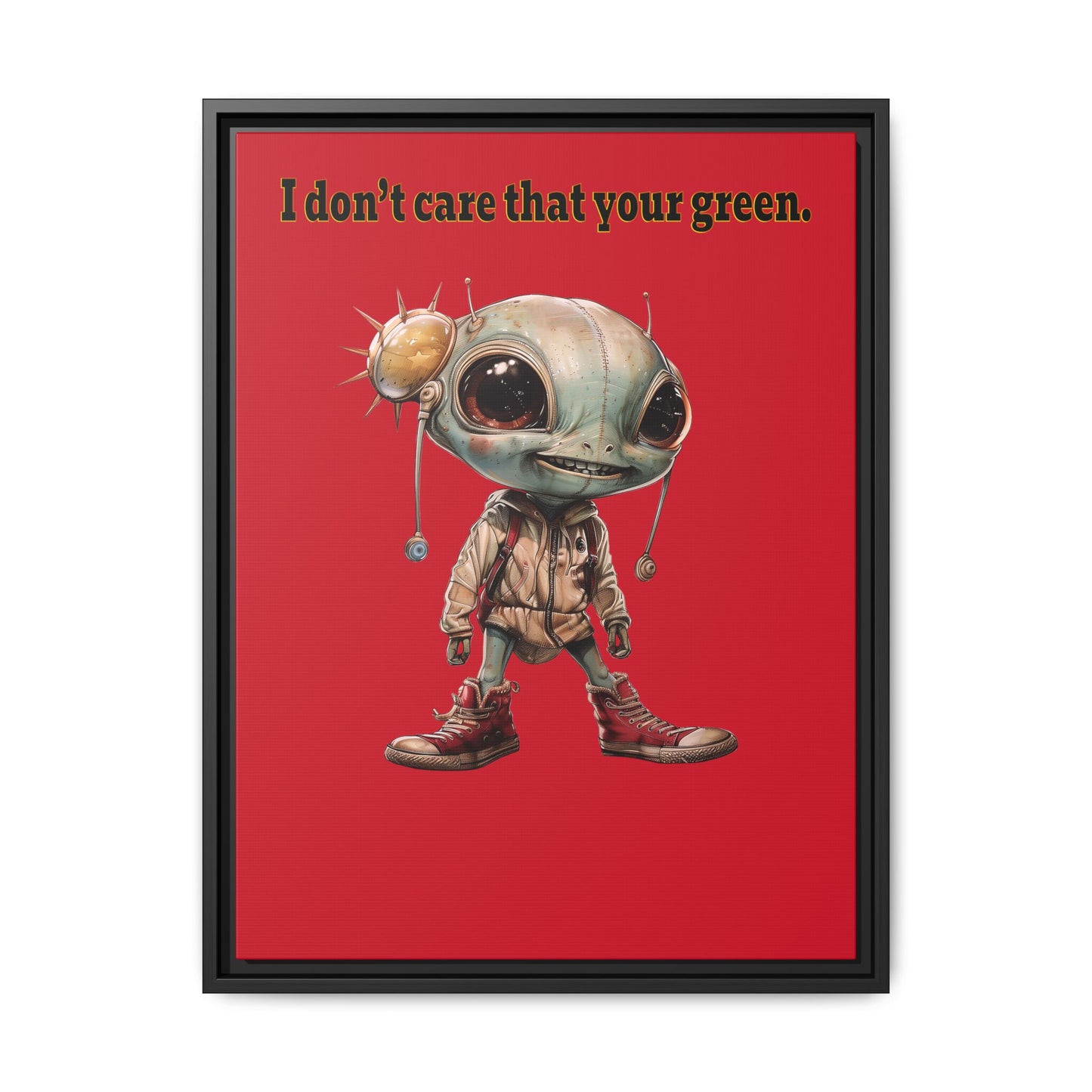 I don't care that your green - framed canvas art (dark red)