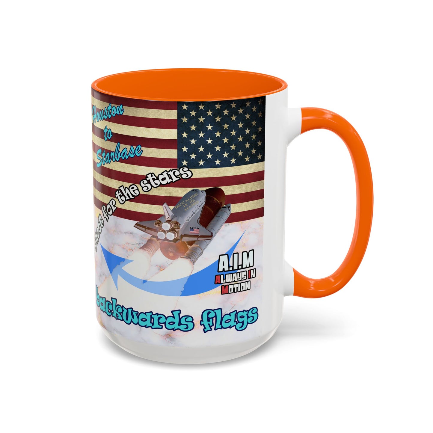 shoot for the stars - Accent Mug (white marble)