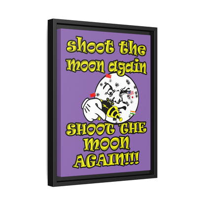 shoot the moon again - framed canvas art (light purple)