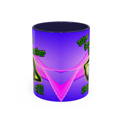 green monster - Accent Mug (purple-pink wave)