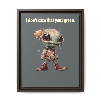 I don't care that your green - framed canvas art (dark grey)
