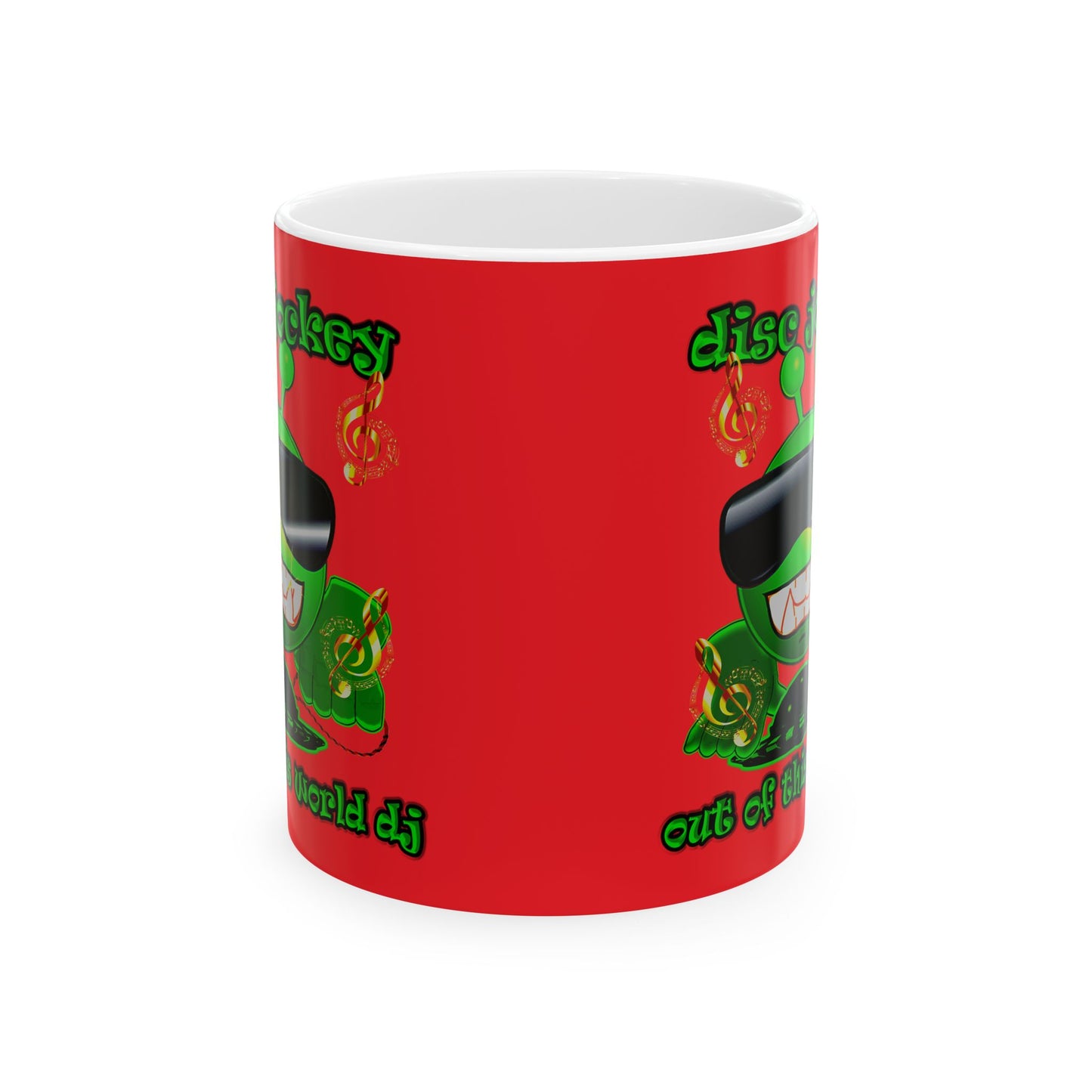 disc jockey - White Mug (red)
