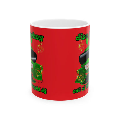 disc jockey - White Mug (red)